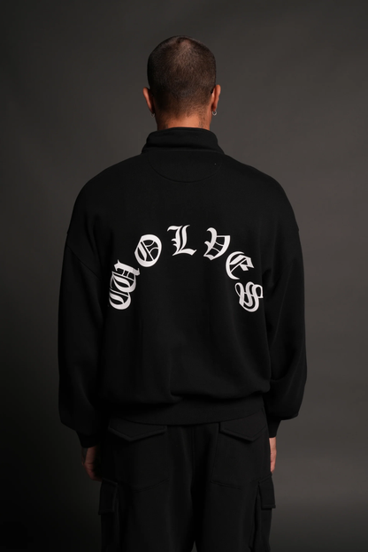 LA WOLVES V2 DUKE 1/4 ZIP MOCK NECK IN BLACK