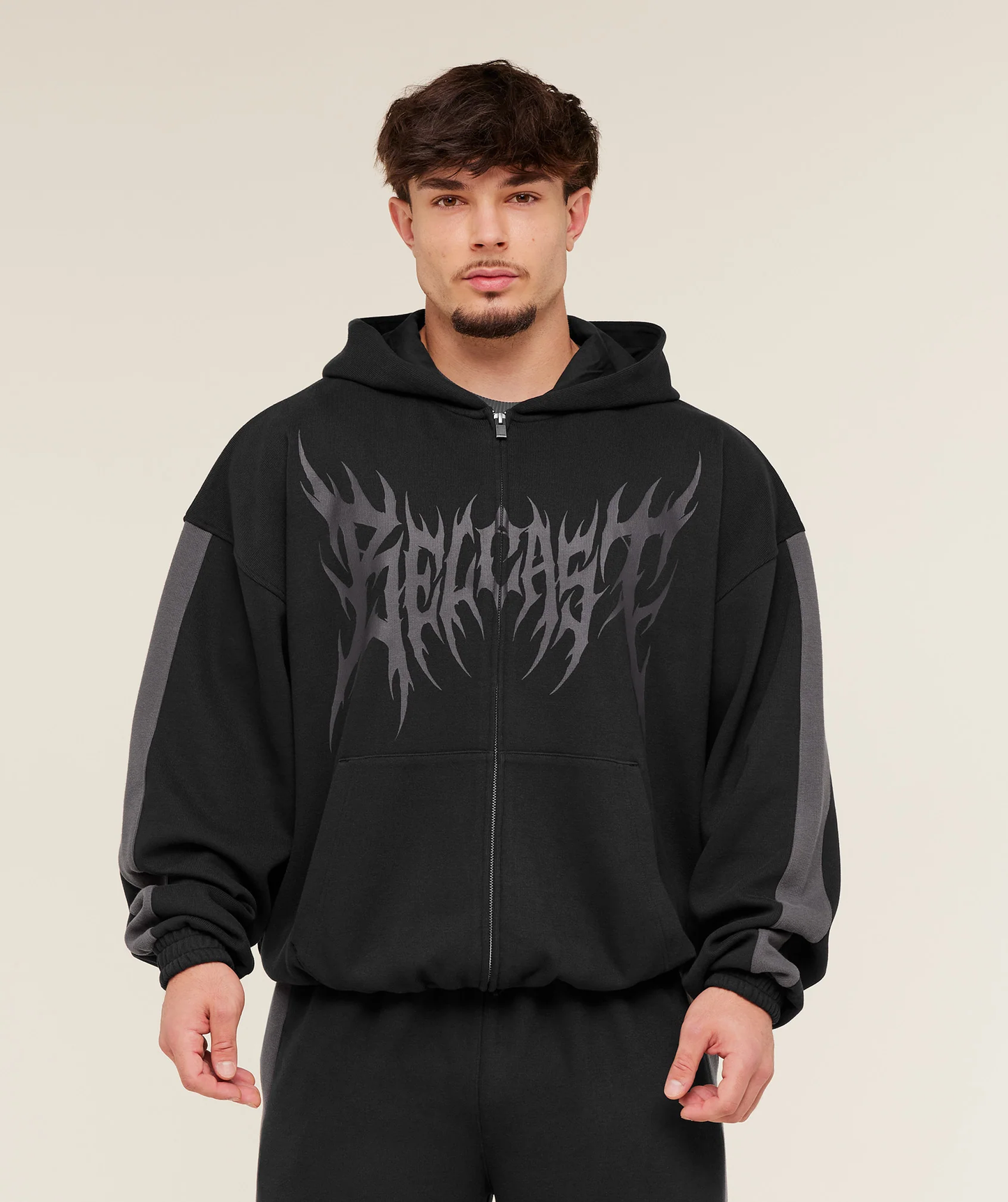 GYMSHARK X CARLOS BELCAST ZIP UP HOODIE - GS BLACK