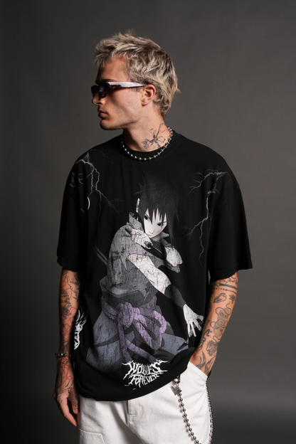 UCHIHA SASUKE "SIDE-BY-SIDE" SERIES PREMIUM TEE IN BLACK
