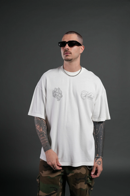 NOCTURNE BLOOM PREMIUM OVERSIZED TEE IN CREAM