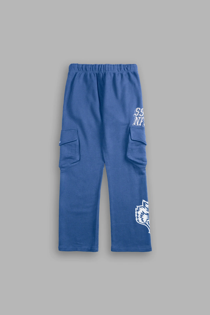 LA CA FRVR BIGELOW CARGO SWEAT PANTS IN LA BLUE