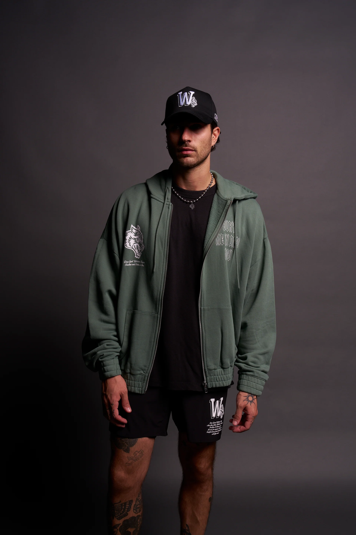 BURY ME IN DARC NFGU V2 "CHAMBERS" ZIP HOODIE IN HUNTER GREEN
