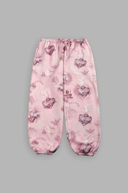 SACRED PATH UNISEX LIGHTWEIGHT LOUNGER SWEAT PANTS IN CORAZON DE DEVOCION TONAL