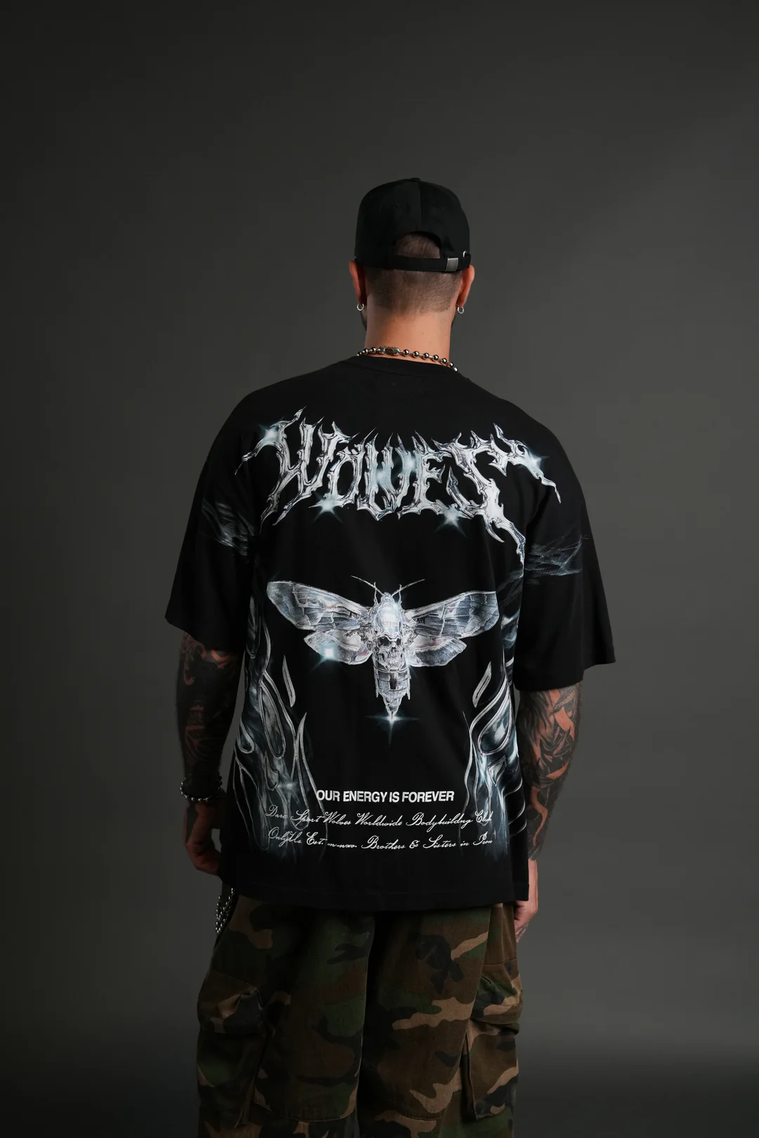 IRON MOTH "PREMIUM" OVERSIZED TEE IN BLACK