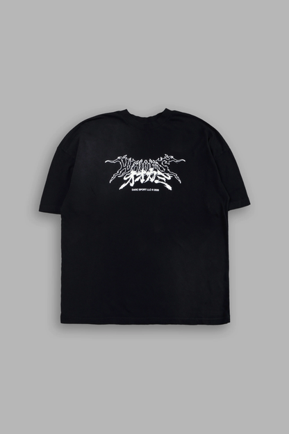 SAMURAI AND THE WOLF PREMIUM OVERSIZED TEE IN BLACK