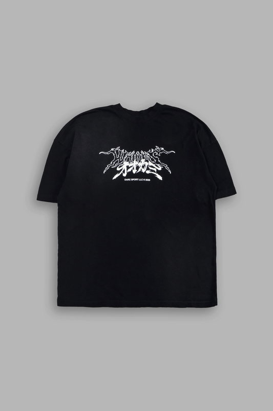 SAMURAI AND THE WOLF PREMIUM OVERSIZED TEE IN BLACK