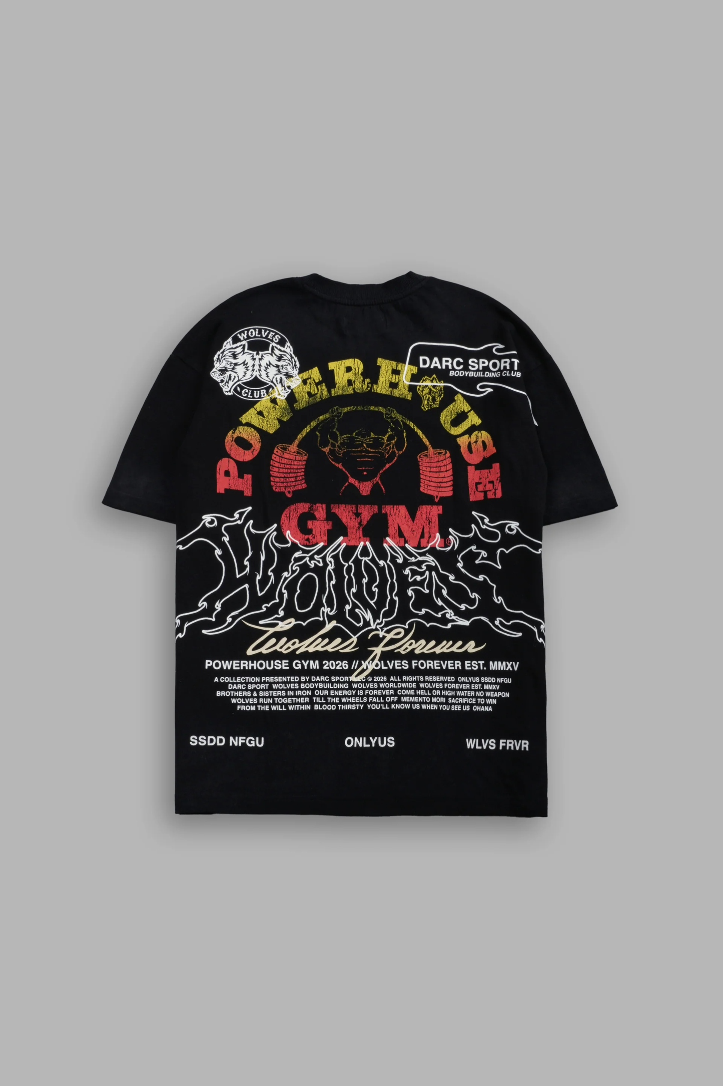 POWERHOUSE HESH PREMIUM OVERSIZED TEE IN BLACK DRIFT WASH