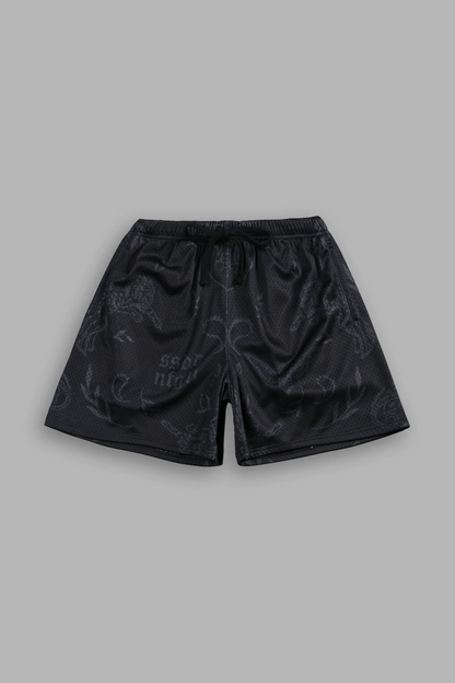 JUST LOOK UP MESH SHORTS IN BLACK