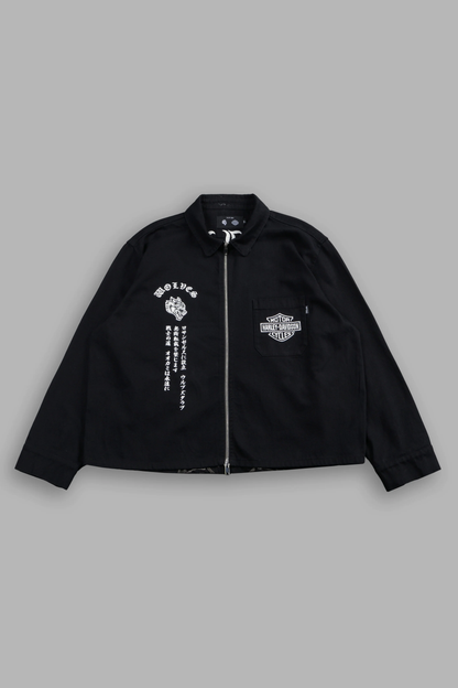 H-D WOLVES INFERNO LS VINCE SHIRT IN BLACK
