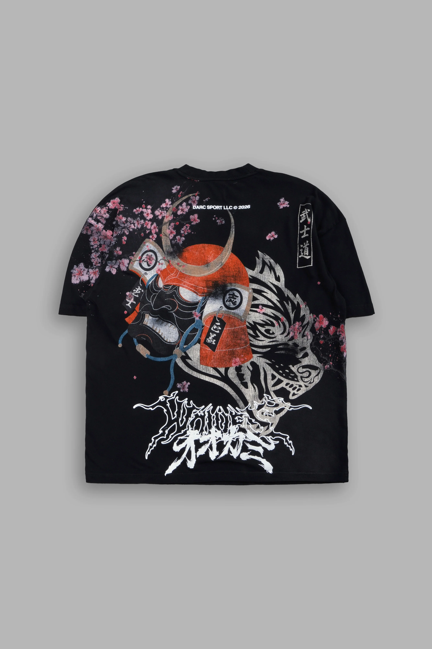 SAMURAI AND THE WOLF PREMIUM OVERSIZED TEE IN BLACK