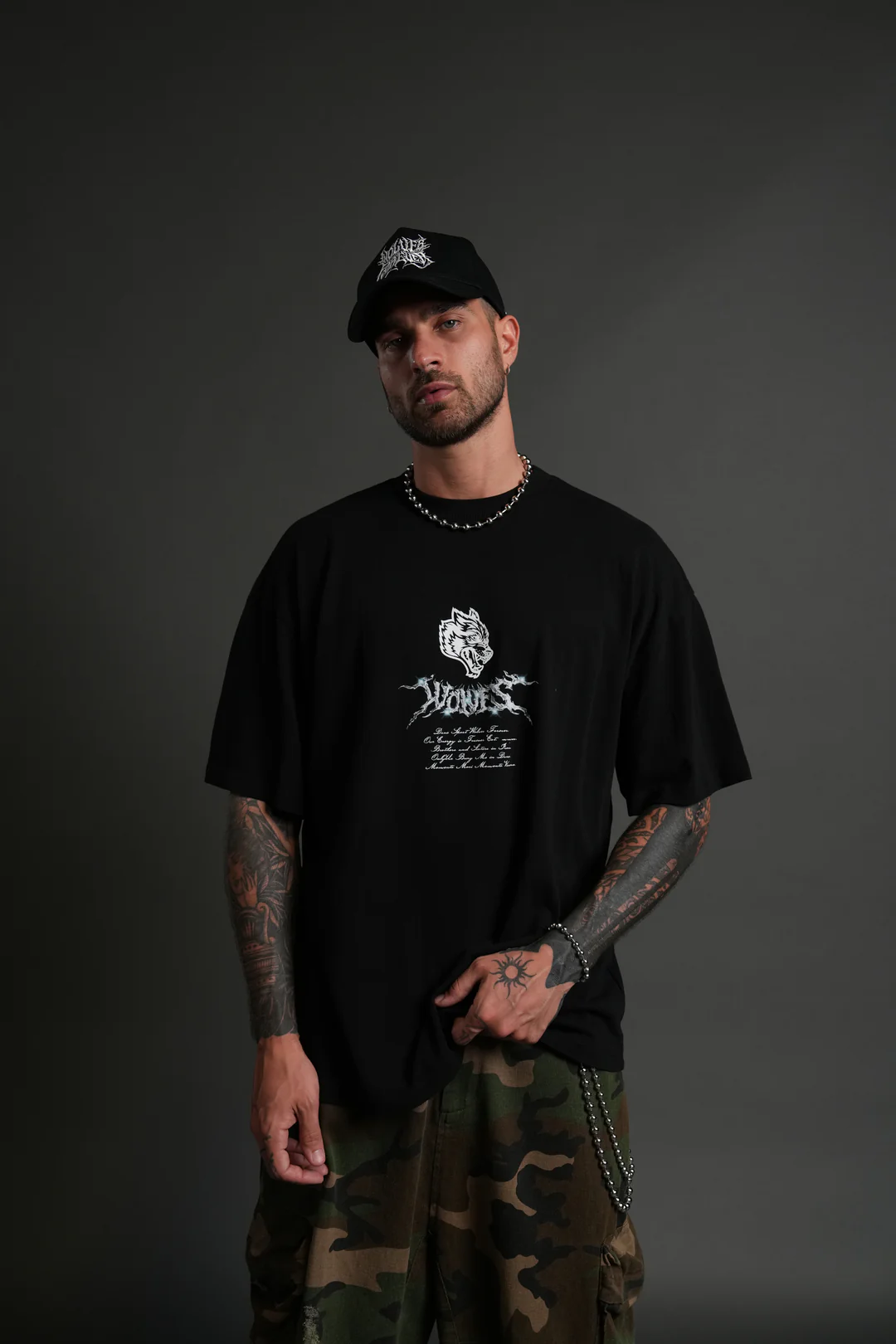 IRON MOTH "PREMIUM" OVERSIZED TEE IN BLACK