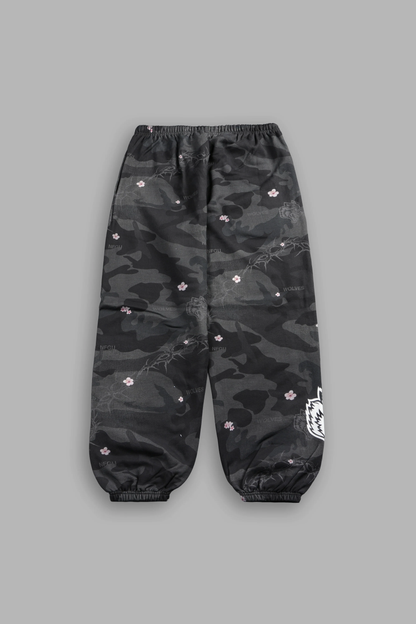 WOLF CHOPPER LIGHTWEIGHT LOUNGER SWEAT PANTS IN WARRIOR IN A GARDEN BLACK CAMO