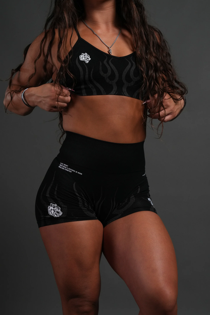 HELLFIRE "STELLA" SOFT SEAMLESS SHORTS IN BLACK