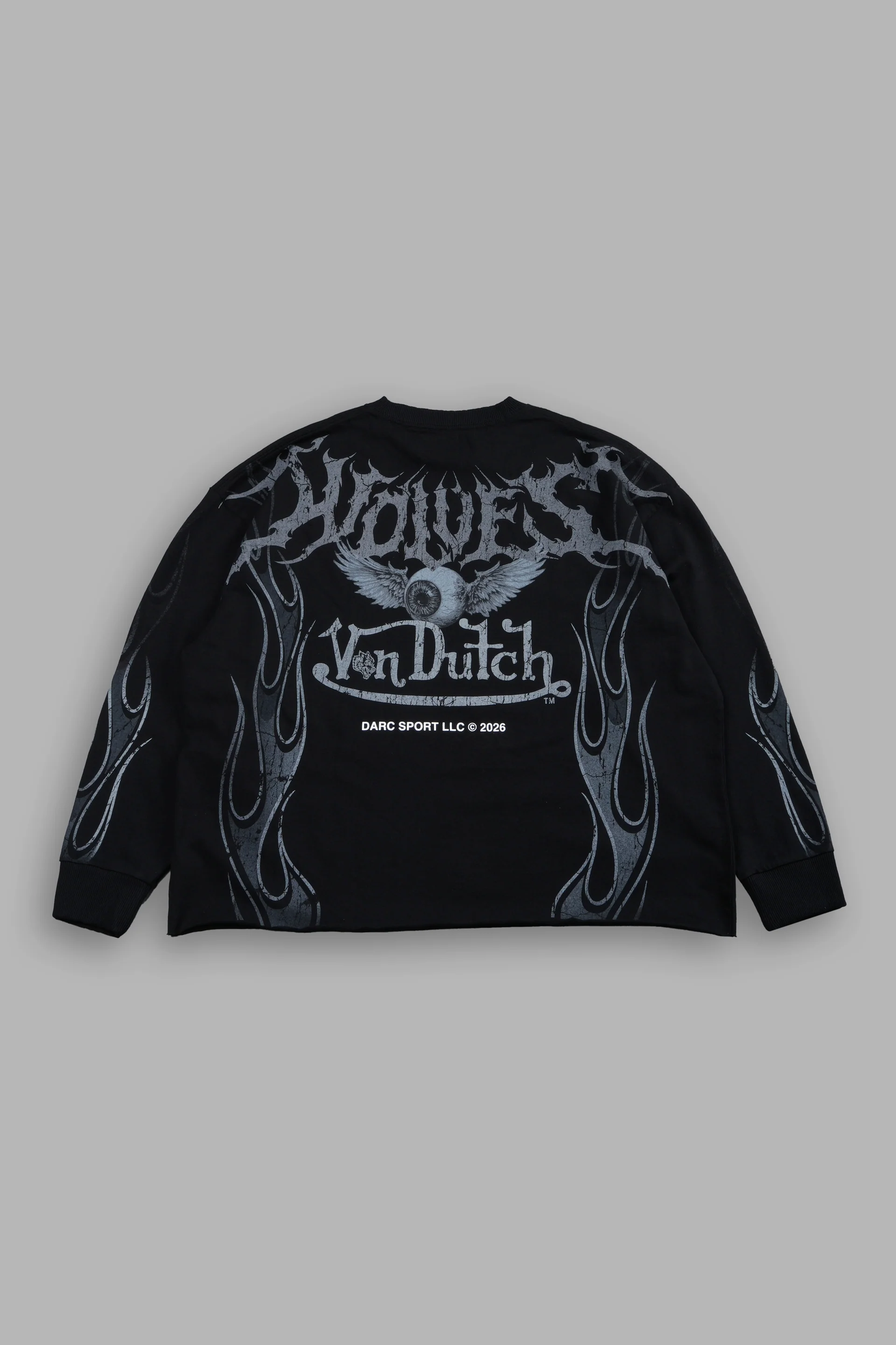 TAKE-OFF GRUNGE MID-LENGTH RAW HEM LS TEE IN BLACK