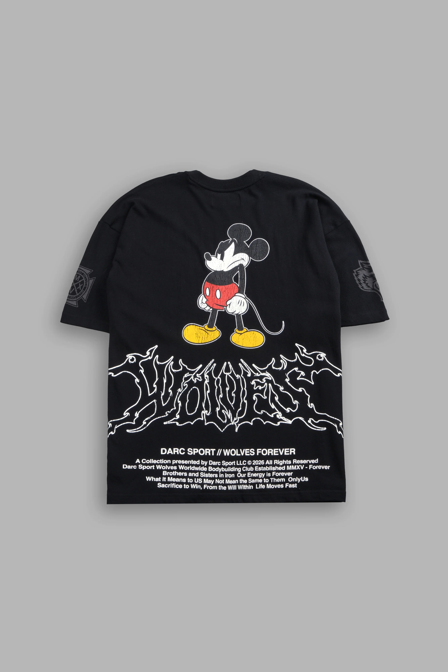 MICKEY WLVSFRVR PREMIUM OVERSIZED TEE IN BLACK