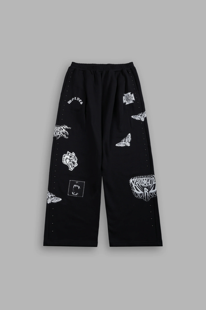 GIVE IT YOUR ALL "YARA" PLEATED SWEAT PANTS IN BLACK