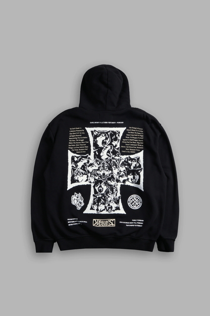 IRON WOLF PACK "PIERCE" HOODIE IN BLACK