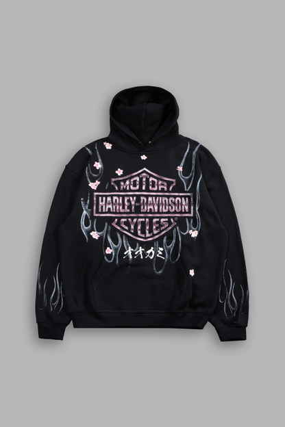 DARC BLOSSOM PIERCE HOODIE IN BLACK
