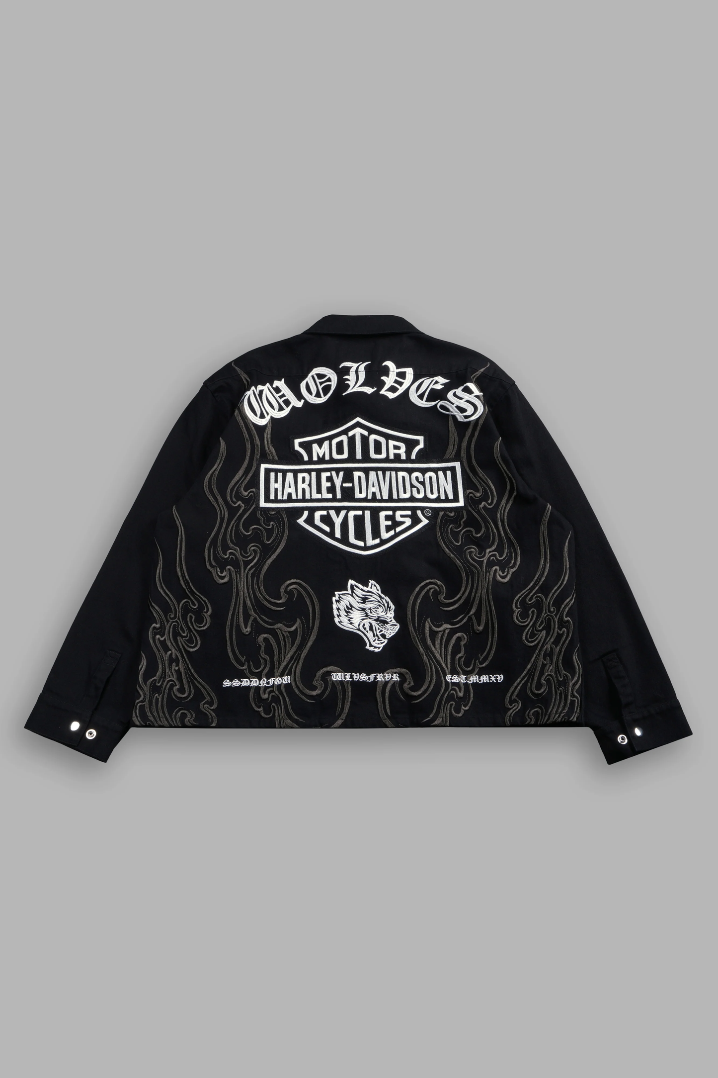 H-D WOLVES INFERNO LS VINCE SHIRT IN BLACK
