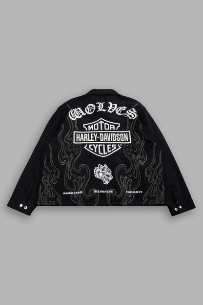 H-D WOLVES INFERNO LS VINCE SHIRT IN BLACK