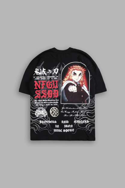 FLAME PILLAR "PREMIUM" OVERSIZED TEE IN BLACK