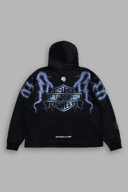 IRON LIGHTNING "MOATY" HOODIE IN BLACK DRIFT WASH