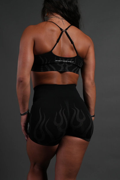HELLFIRE "STELLA" SOFT SEAMLESS SHORTS IN BLACK