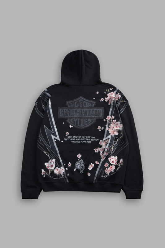 IRON SAKURA BISHOP HOODIE IN BLACK