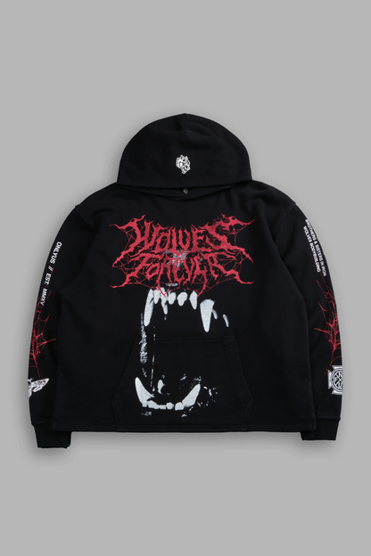 BLOOD THIRSTY WEBS "MOATY" HOODIE IN BLACK