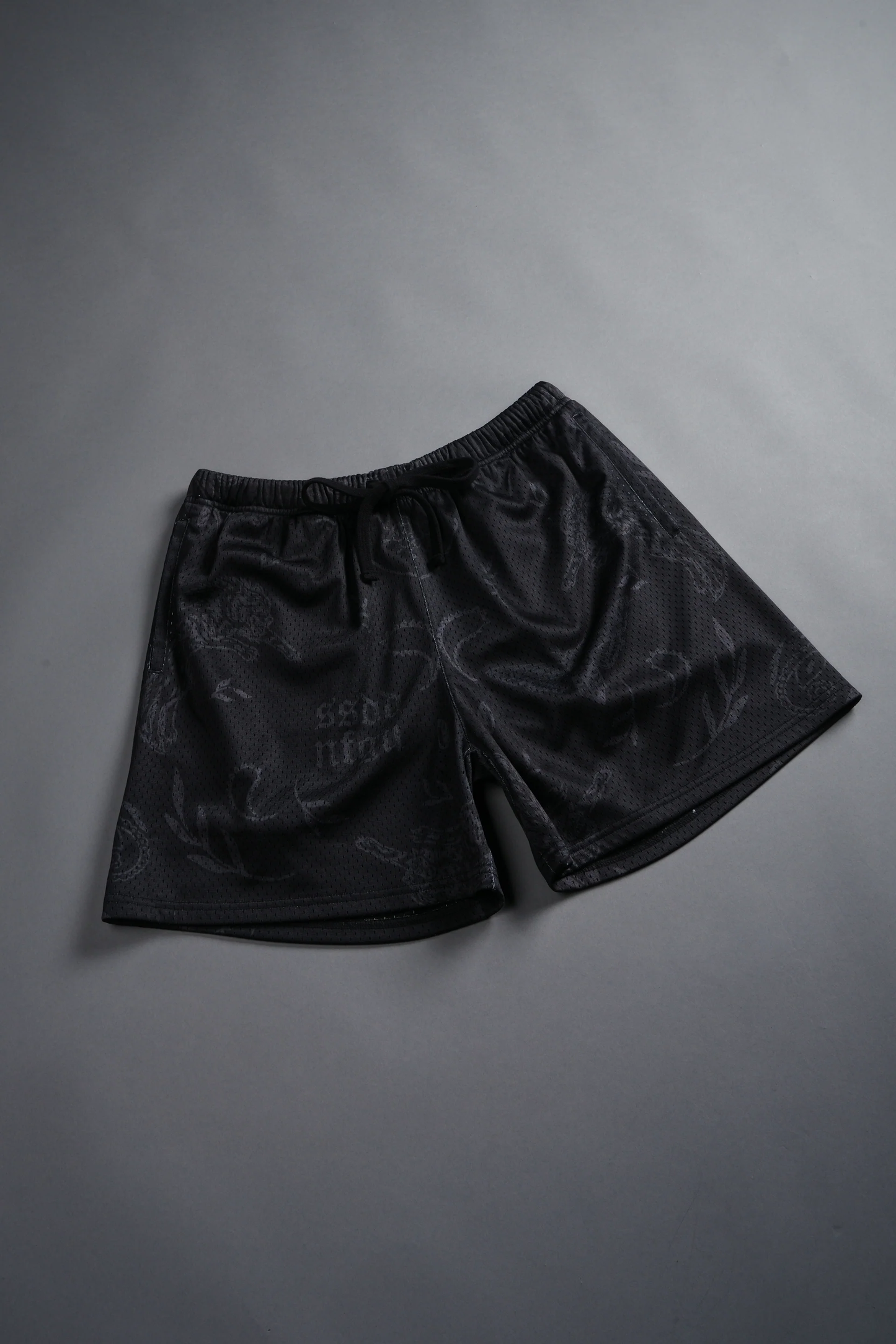 JUST LOOK UP MESH SHORTS IN BLACK
