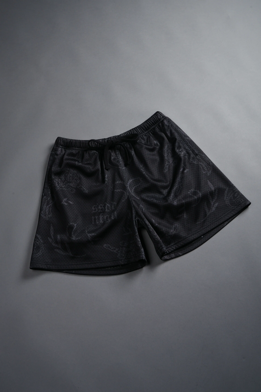 JUST LOOK UP MESH SHORTS IN BLACK