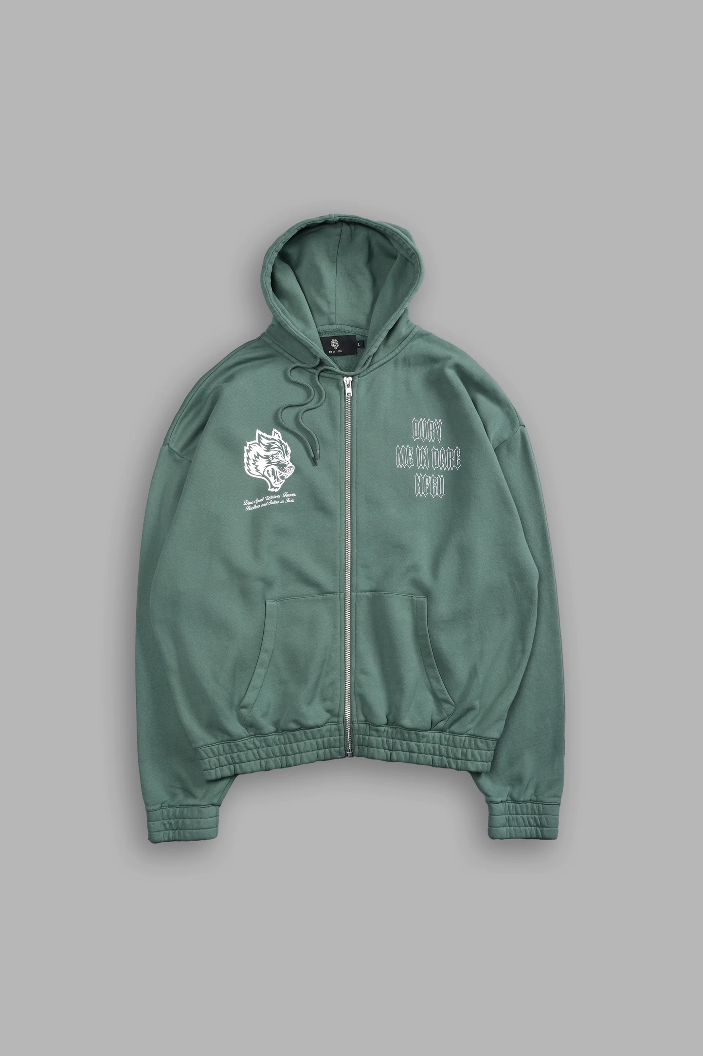 BURY ME IN DARC NFGU V2 "CHAMBERS" ZIP HOODIE IN HUNTER GREEN
