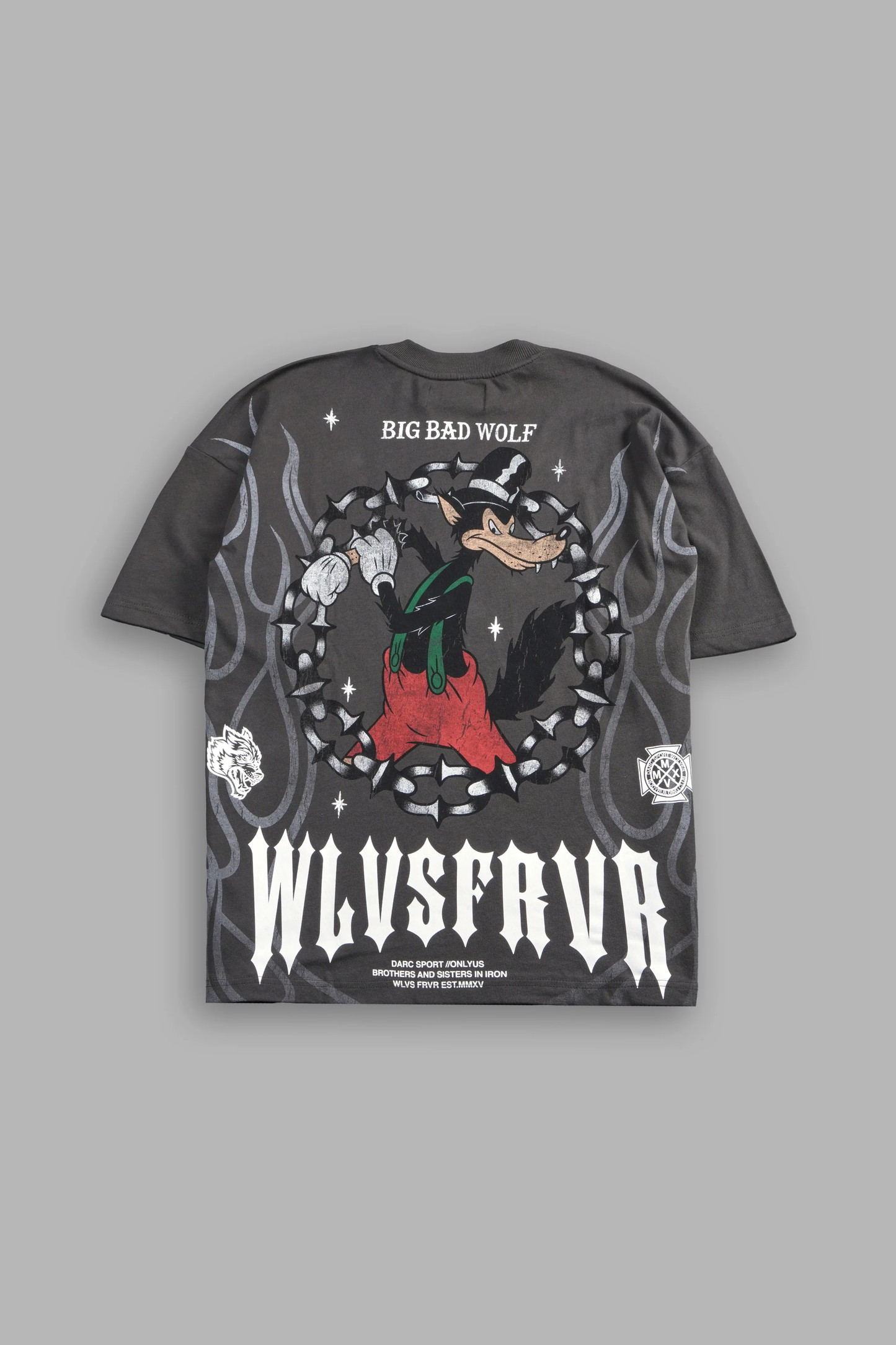 BIG BAD WOLF FOREVER PREMIUM OVERSIZED TEE IN WOLF GRAY