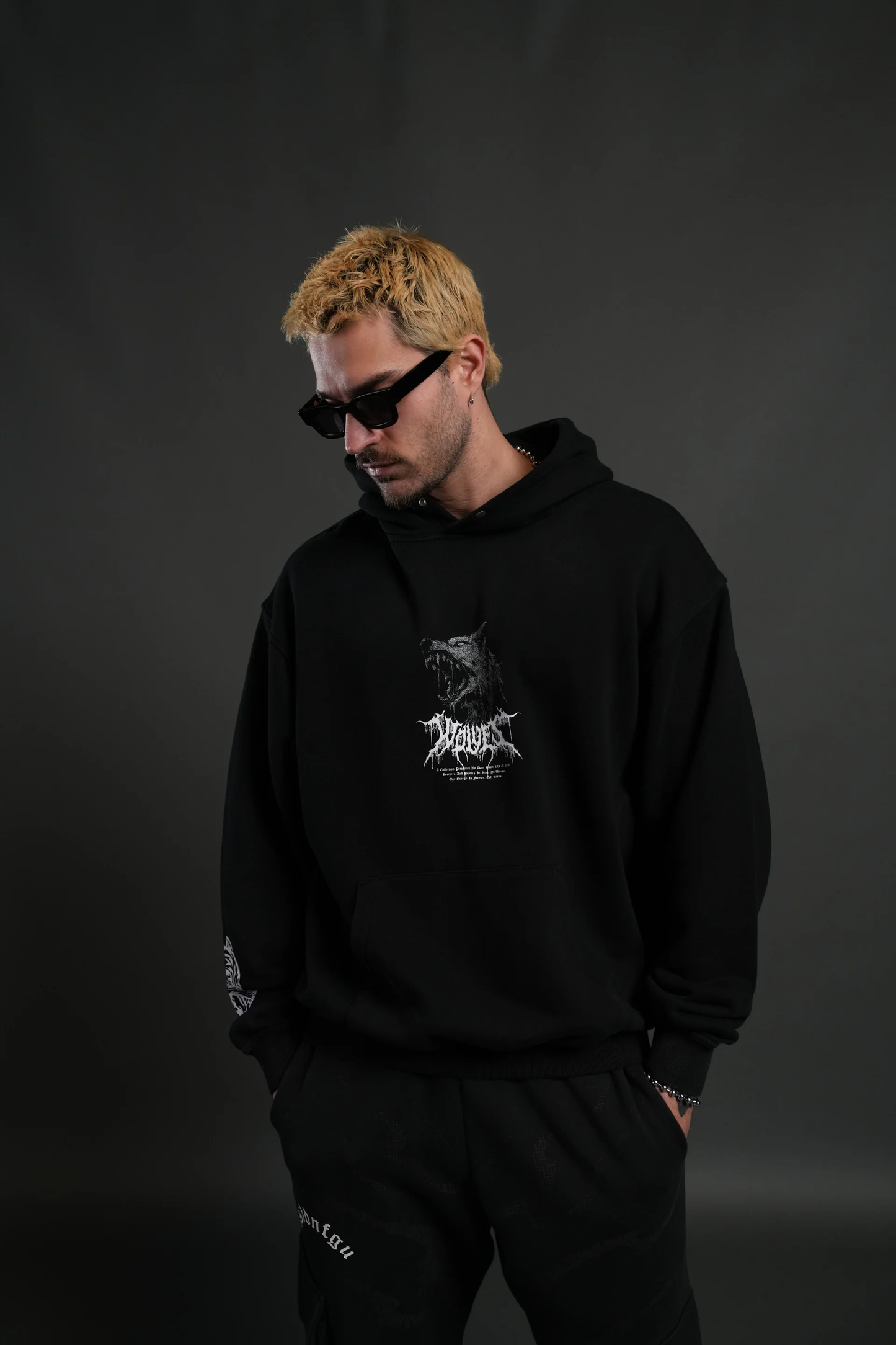 FENRIR STORM "PIERCE" HOODIE IN BLACK DRIFT WASH