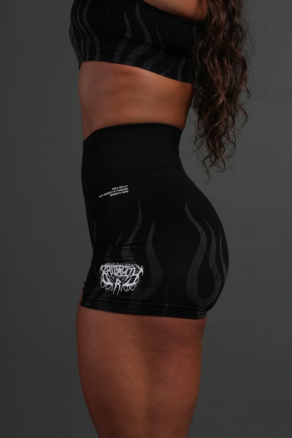 HELLFIRE "STELLA" SOFT SEAMLESS SHORTS IN BLACK