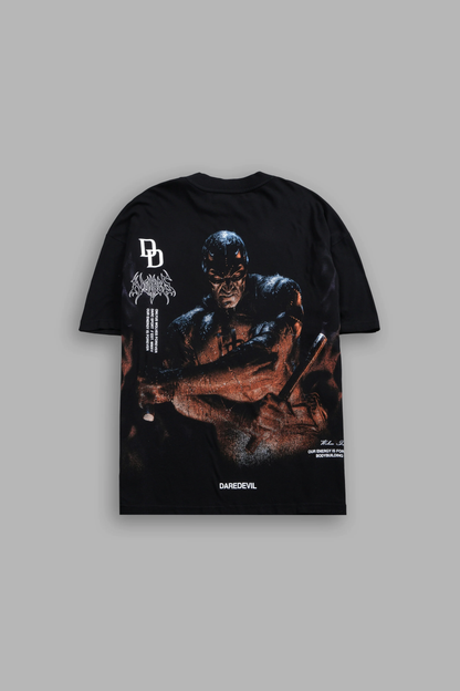 DEVIL IN THE FLAMES SIDE-BY-SIDE SERIES PREMIUM OVERSIZED TEE IN BLACK