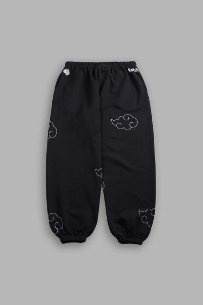 DARC CLOUDS LIGHTWEIGHT LOUNGER SWEAT PANTS IN BLACK