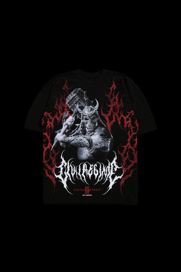 SHAO FLAMES AMERICAN CLASSIC OVERSIZED TEE IN BLACK