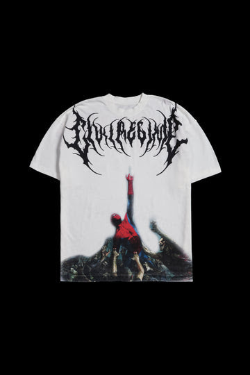 ZOMBIE SPIDERMAN AMERICAN CLASSIC OVERSIZED TEE IN WHITE